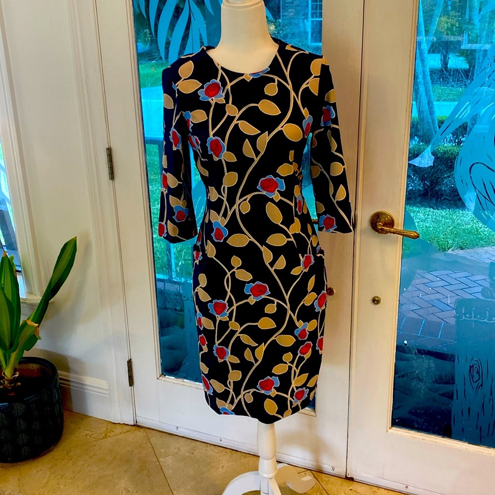 J.McLaughlin Catalina cloth dress in blue floral M